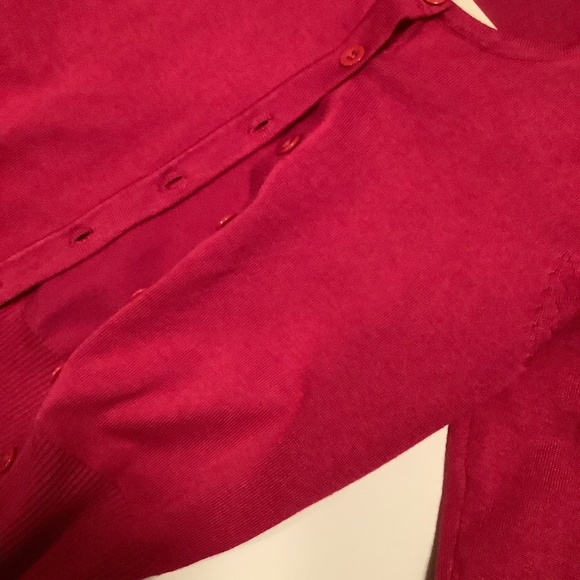 Vila  MilanoDeep Pink/ Fuchsia Long Sleeve Cardigan - Picture 3 of 3